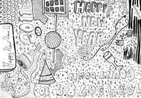 Happy new years doodles