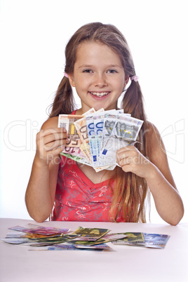 Mädchen mit Geld