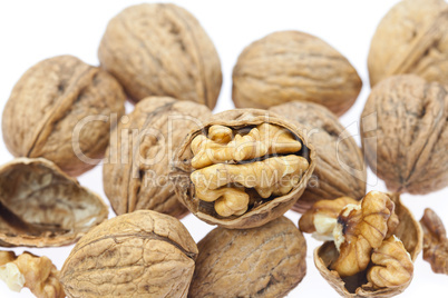 Walnuts isolated on white