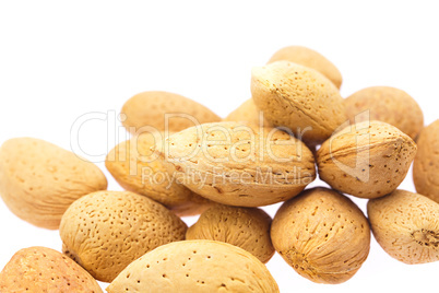 almonds isolated on white