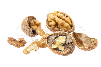 Walnuts isolated on white