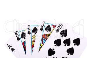 Highest hand in poker, royal flush of spades