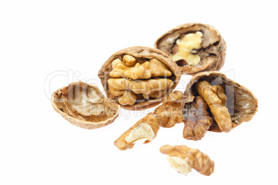 Walnuts isolated on white