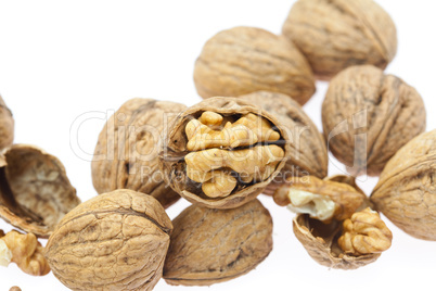 Walnuts isolated on white