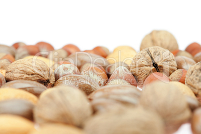 background of various kinds of nuts