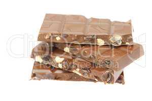 chocolate bar isolated on white