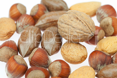 background of various kinds of nuts