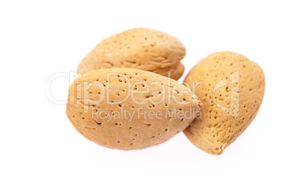 almonds isolated on white