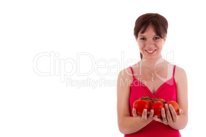 Junge Frau mit Gemüse