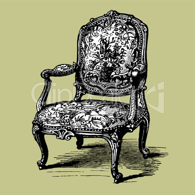 Antique baroque armchair