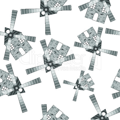 wind mills seamless pattern.eps