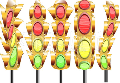 stylized traffic lights with four