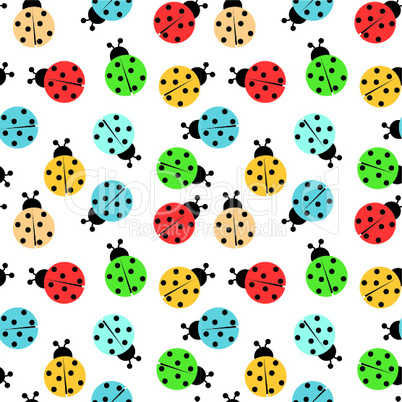 ladybugs in colors seamless pattern