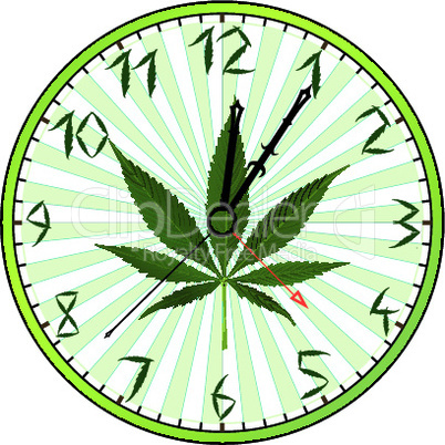 cannabis green clock