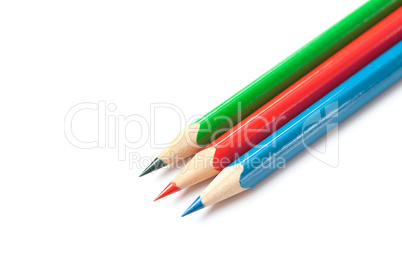 colored pencils isolated on white