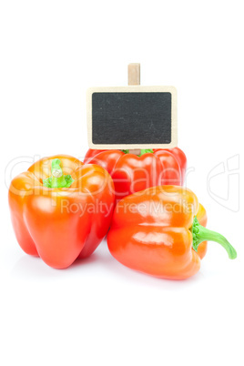 red pepper and board isolated on white