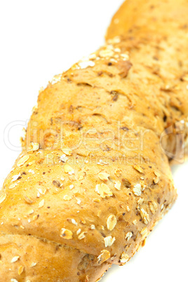 bread with cereals isolated on white