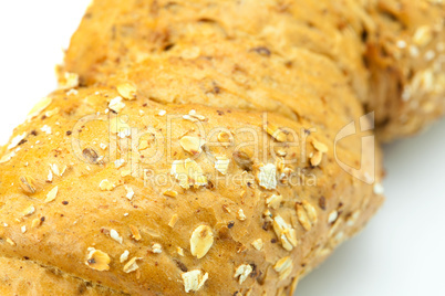 bread with cereals isolated on white