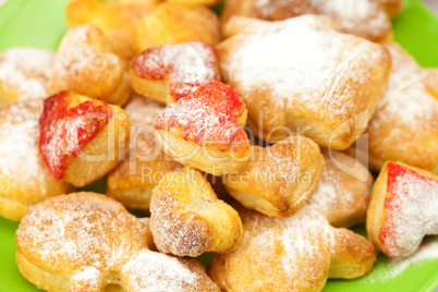 Dish with the pastry background