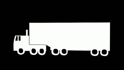 Rotation of 3D truck.automobile,shipping,transportation,freight,cargo,vehicle,highway,