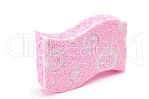 pink sponge isolated on white
