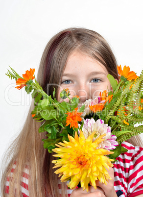 Mädchen Blumen bunt