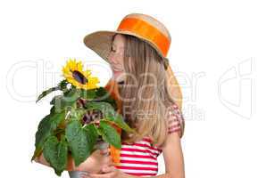 Mädchen Blumen Sonnenblume