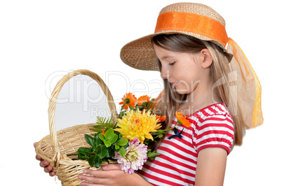 Mädchen Blumenkorb