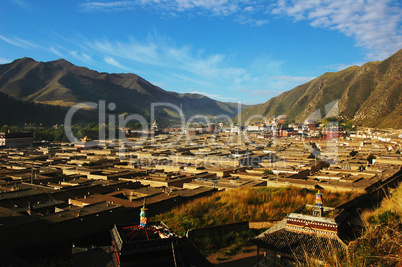 Panorama of a famous Tibetan lamasery