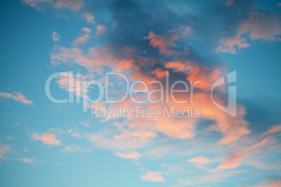 background from the evening sky and pink clouds