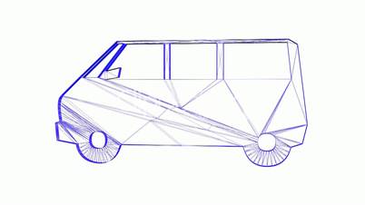 Rotation of 3D Van bus.car,transportation,bus,vehicle,coach,transport,passenger,public,