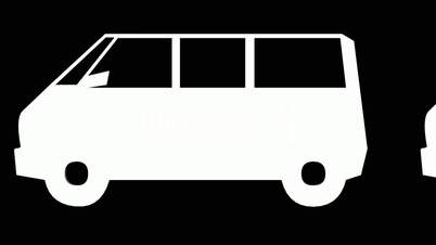 Rotation of 3D Van bus.car,transportation,bus,vehicle,coach,transport,passenger,public,