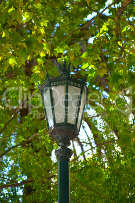 Typical metal street lamp at Lisbon