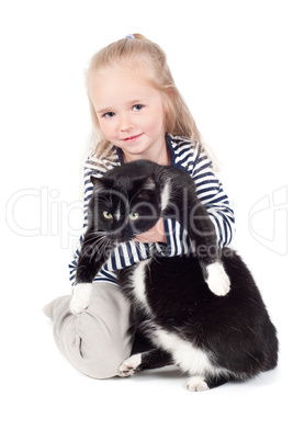 Little cute girl in studio