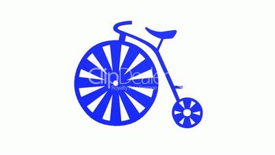 Rotation of 3D bicycle.Transportation,traffic,sports,fitness,Circus,wheelbarrow,artifacts,antiques,Clowns,jugglers,clown,unicycle,drama,Toys,