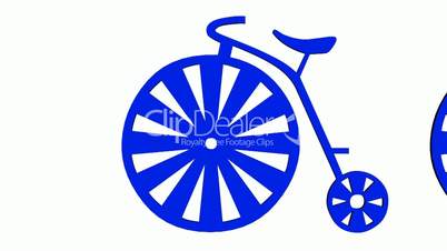 Moving of 3D bicycle.Transportation,traffic,sports,fitness,Circus,wheelbarrow,artifacts,antiques,Clowns,jugglers,clown,unicycle,drama,Toys,