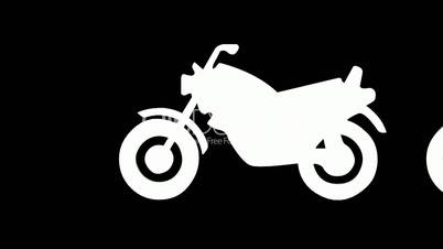 Moving of 3D Motorcycle.motorbike,ride,bike,motor,cycle,transport,wheel,vehicle,speed,power,engine,