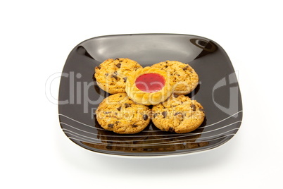 cookies on plate isolated on white backgrounds