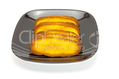 Plate of cookies isolated on a white background