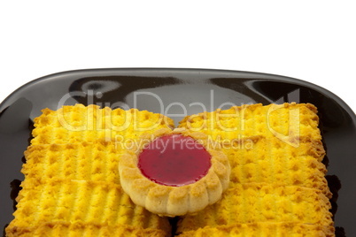 cookies on plate isolated on white backgrounds