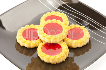 cookies on plate isolated on white backgrounds