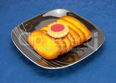 cookies on a Plate on a blue background