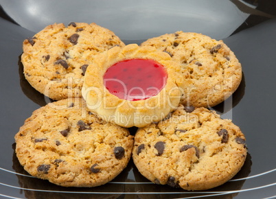 cookies on plate isolated on white backgrounds