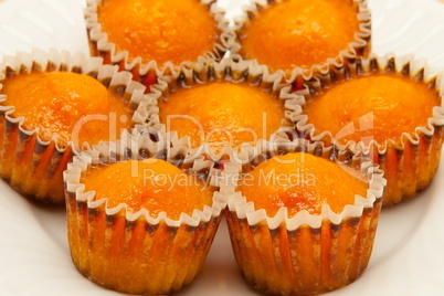 closeup orange cakes