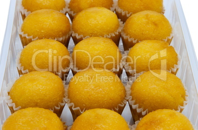 closeup orange cakes