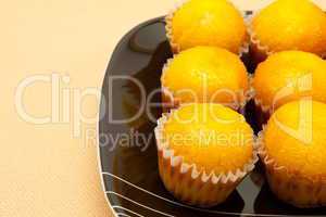 closeup orange cakes
