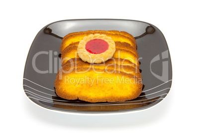 Plate of cookies isolated on a white background