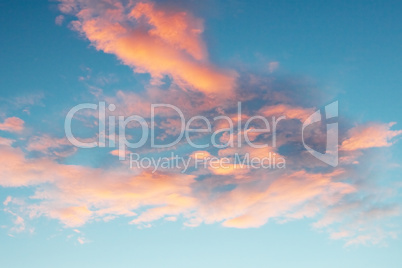 background from the evening sky and pink clouds
