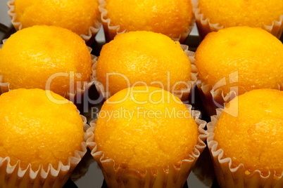 closeup orange cakes