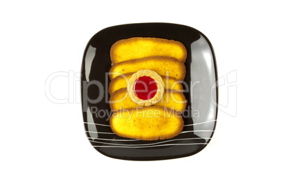 Plate of cookies isolated on white background